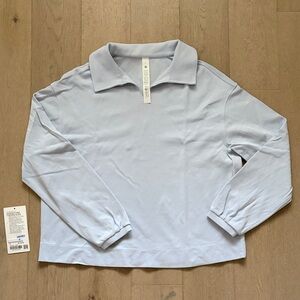 EUC softstreme pique oversized long sleeve polo shirt size small starch blue